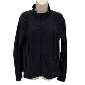 REI Womens Black Zip Athletic Sport Zip Front Pockets Long Sleeve Jacket Size M